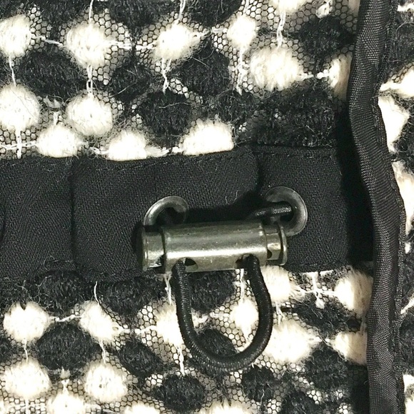 AKRIS PUNTO Blazer Jacket Tweed Dot Embroidered Wool Belted Waist Black White 8 - Picture 13 of 16